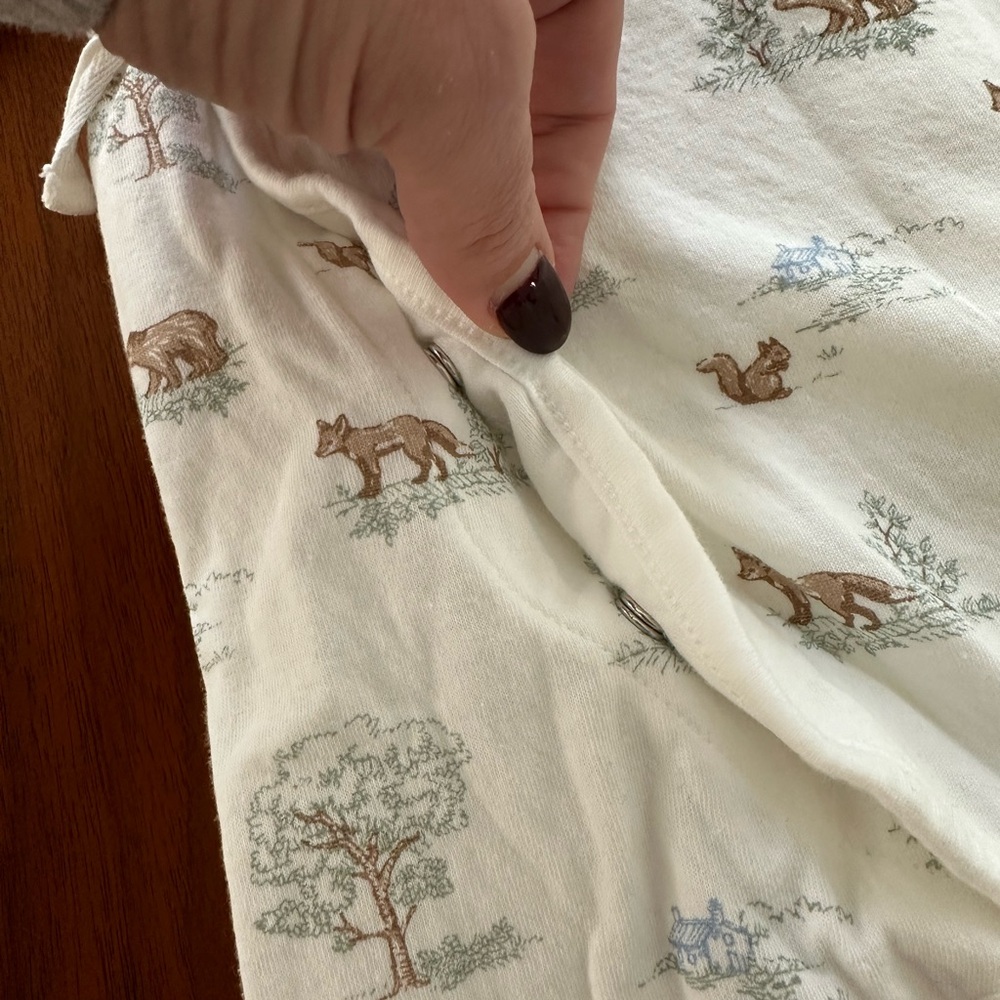 NWOT Janie & Jack woodland forest animals long kimono style footed onesie - Picture 6 of 8
